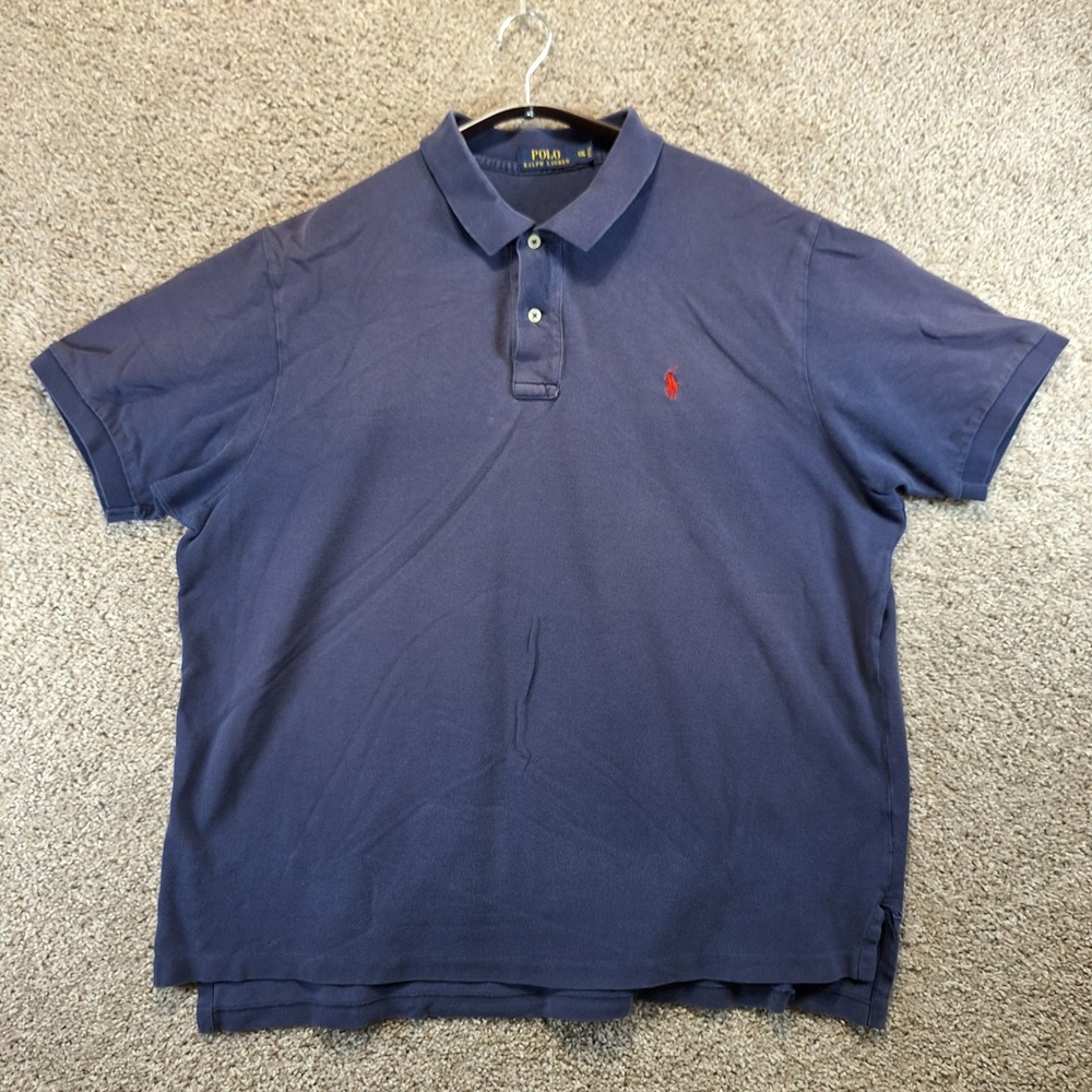 Polo Ralph Lauren Polo Shirt Mens XXL Blue Short Sleeve Pique Classic Preppy